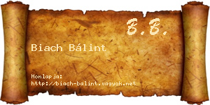 Biach Bálint névjegykártya